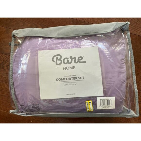 Bare home Queen Lavender Quilted Microfiber Comforter. - Picture 2 of 4